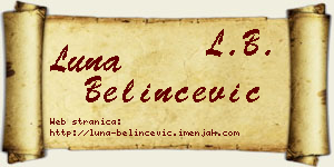Luna Belinčević vizit kartica